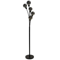 Dainolite Budding Branch 5 Light Floor Lamp Black Finish Smoked Glass