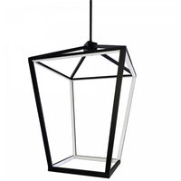 Dainolite Cage LED Pendant 64w Matte Black Finish White Diffuser Lamp