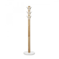 Umbra Modern Wood Flapper Coat Rack - White and Natural
