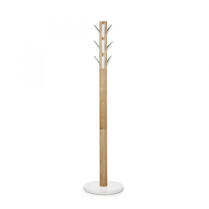 Umbra Modern Wood Flapper Coat Rack - White and Natural