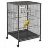Pawhut 29" Bird Cage With Rolling Stand For Parrots, Love Birds, And Finches, Large Bird Cage With C|Pawhut Cage A Oiseaux 29" Avec Support Roulant Pour Perroquets Et Pinsons, Grande Cage A Oiseaux Ave