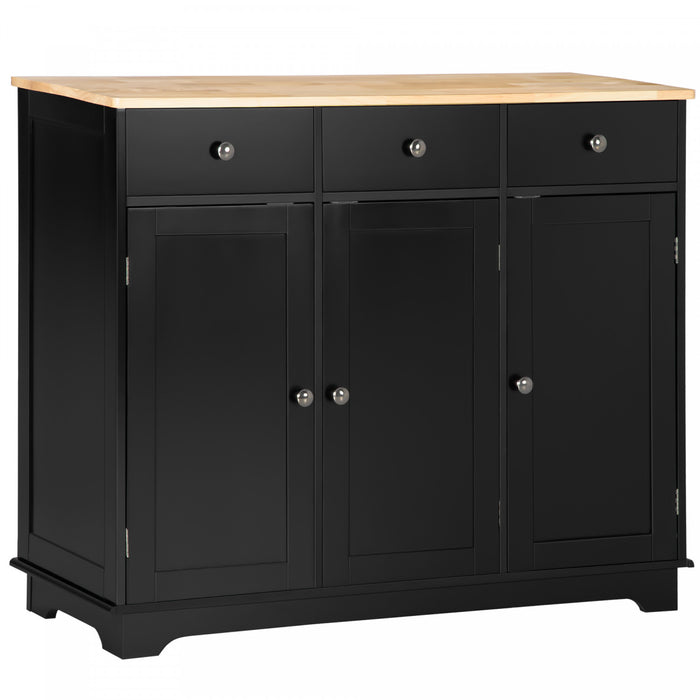 HOMCOM Coffee Bar Cabine, Kitchen Cabinet with Drawers, Black