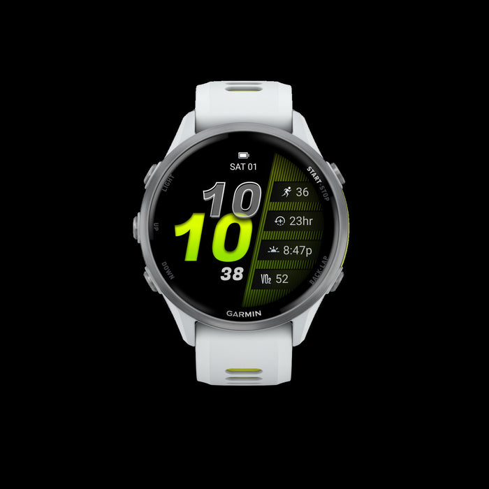 Garmin Forerunner 970 Smartwatch 47mm, Amoled, Titanium Whitestone/amp Yellow, Gps Fitness, Running, Triathlon, 15-day Battery