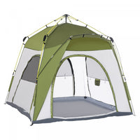Outsunny Instant Automatic Camping Tent W/ 4 Doors And 4 Windows, Outdoor Easy Pop Up Tent, Portable