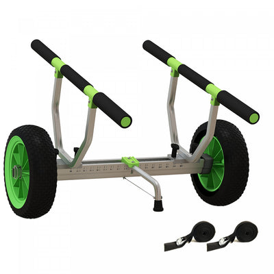 Soozier Kayak Cart With Adjustable Width And Large Wheels, Green