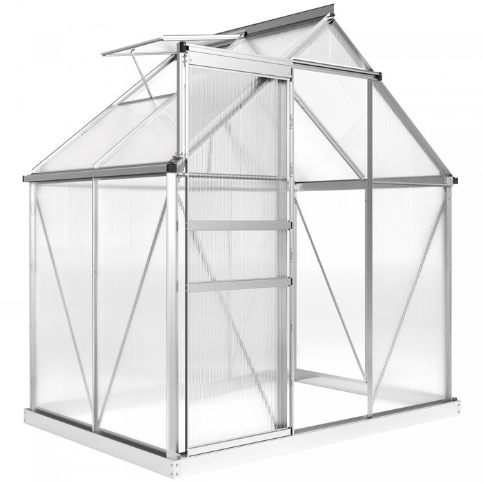 Outsunny 6' x 4' x 6.6' Polycarbonate Greenhouse Walk-in Green House Clear