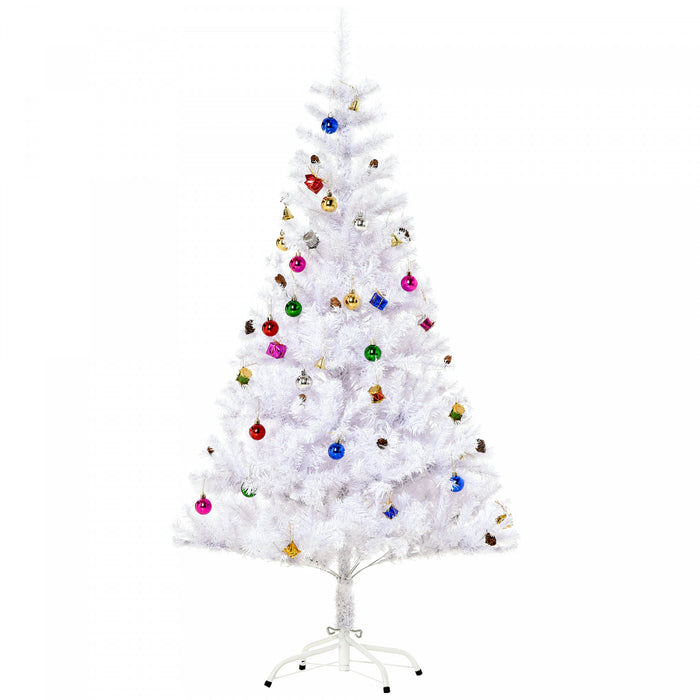 Homcom 5ft Artificial Christmas Tree With Ornament And 680 Branch Tips