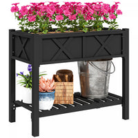 Outsunny Wooden Raised Planter Box, Flower Bed, 34
