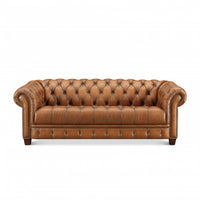 Hydeline York Leather Sofa - Brown 