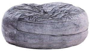 Sealy Bala Faux Fur High Density Foam Bean Bag Chair - Grey