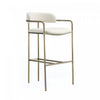 Serene Mid-Century Modern Metal Upholstered Barstool in Alabaster | Tabouret de bar en metal rembourre style mid-century moderne, coloris albatre
