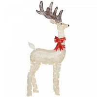 Outsunny 4.4FT Lighted Christmas Deer, Lighted Buck with Rotating Head