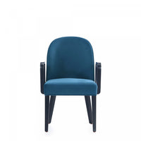 Hillman Modern Wood Upholstered Armchair in Blue Dining Chair 