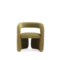 Corvette Mid-Century Modern Velvet Lounge Chair in Olive Green