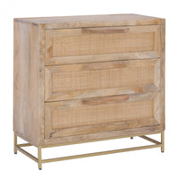 Janie 3-Drawer Rattan Accent Cabinet - Natural