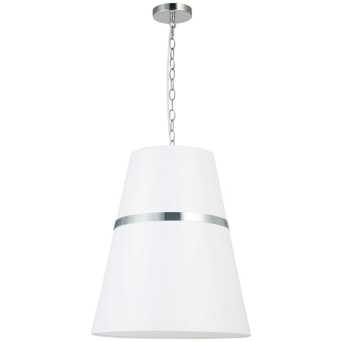 Dainolite Symphony 3 Light Pendant Polished Chrome Matte White Shade Lamp