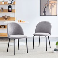 Ethan Ergonomic Dining Chairs Set of 2,Grey Accent Chair