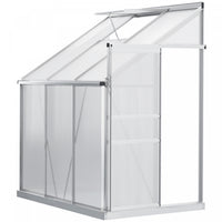 Outsunny 6' X 4' Aluminum Lean-to Greenhouse Polycarbonate Walk-in Garden Greenhouse With Adjustable
