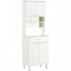 HOMCOM 71\" Kitchen Pantry, Buffet with Hutch, Microwave Stand with Cabinet