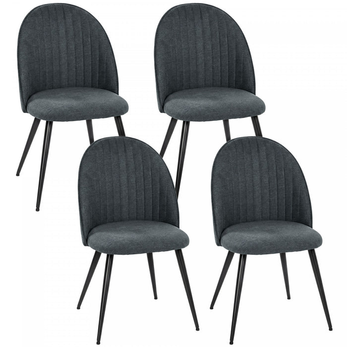 HOMCOM Set of 4 Modern Dining Chairs for Living Room, Dark Grey
