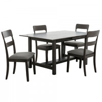 Ashford 5-Piece Solid Wood Extendable Dining Set with Self-Storing Leaf (Seats 4-6)