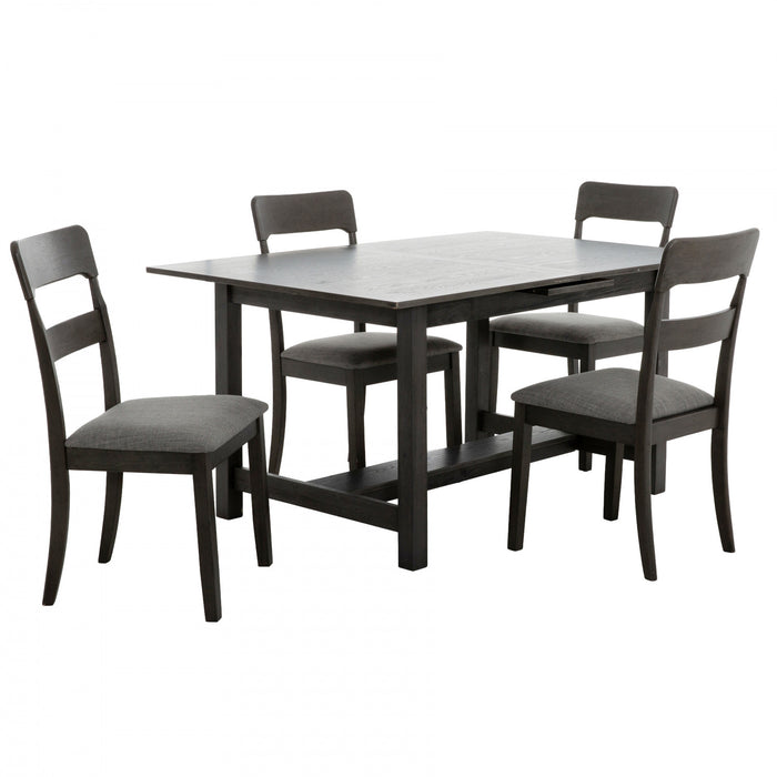 Ashford 5-Piece Solid Wood Extendable Dining Set with Self-Storing Leaf (Seats 4-6)