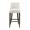 Beever Modern Wood Upholstered Chenille Barstool in Cream