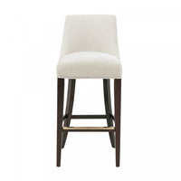 Beever Modern Wood Upholstered Chenille Barstool in Cream 