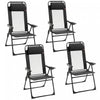Outsunny Set Of 4 Portable Folding Recliner, Black