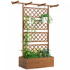 Outsunny Wood Raised Garden Bed Privacy Screen Planter with Trellis, Orange
