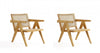 Hamlet Industry Chic Cane Back Wood Accent Armchair in Natural - Set of 2