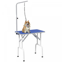Pawhut 32in Foldable Dog Grooming Table For Small Dogs, Pet Grooming Table For Dogs Cats With Adjust