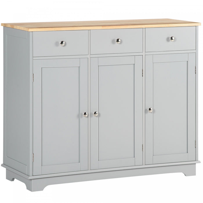 HOMCOM Coffee Bar Cabine, Kitchen Cabinet with Drawers, Grey