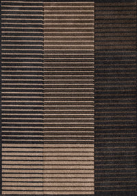 Maverick Beige Brown Black Striped Design Rug, 5'3