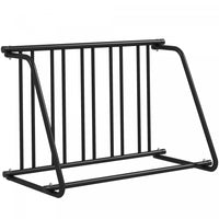 Soozier Single-sided Bike Rack Stand With 3-bike Capacity, Black