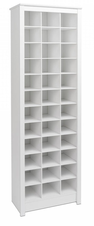 Thirty-Six Pair Shoe Storage Rack - White