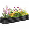 Outsunny Galvanized Raised Garden Bed Planter Box, 6.4 x 2 x 1ft, Dark Grey