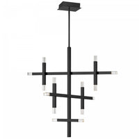 Dainolite Francesca Chandelier 42w Matte Black Acrylic Diffuser Lamp