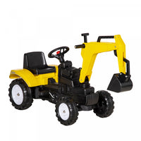 Aosom Kids Ride On Excavator Toy, Pedal Tractor Ride On Toys, Larger Size Pretend Play Ride On Excav