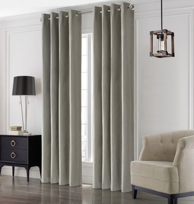 Edison Light Grey Grommet Curtain Panel - 52\" X 95\"