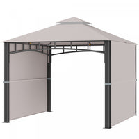 Outsunny 10' X 10' Outdoor Gazebo With Adjustable Dual Canopy, Double roof Gazebo Canopy, Three Size