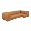 Lukas Contemporary Modern 118\" Right-Facing 2-Piece Sectional Sofa in Camel
