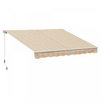 Outsunny 13' X 8' Manual Retractable Patio Awning Sun Shade Outdoor Deck Window Door Canopy Shelter