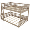 Sabrina Full Xl Over Queen Solid Wood Convertible Design Bunk Bed With Ladder, Walnut