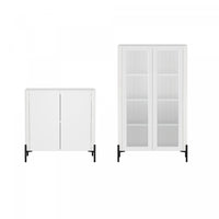Abbey Modern 2-Piece Accent Storage Cabinets in White 