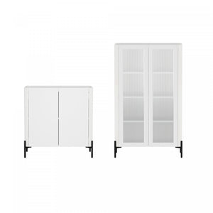 Abbey Modern 2-Piece Accent Storage Cabinets in White