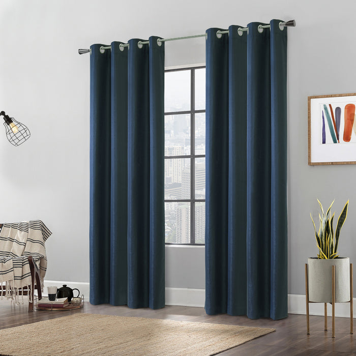 Gette Navy Grommet Curtain Panel - 52\" X 84\"
