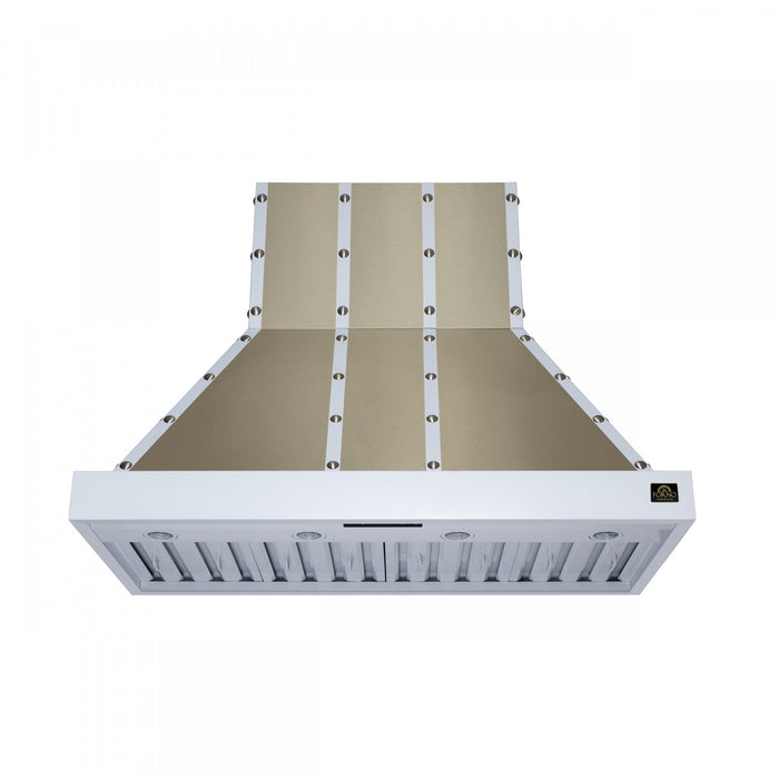 Forno Ambassador 48\" Range Hood, White, 304 CFM, 3 speeds, Remote Control - FRHWM5099-48CPWHT