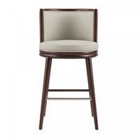 Evalyn Modern Wood Upholstered Barstool in Stone
