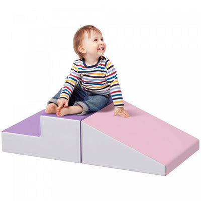 Soozier 2-piece Climb And Crawl Activity Soft Play Set, Secure Foam Blocks Playset For Toddler Presc|Soozier Ensemble De Jeu Doux 2 Pieces Pour Activites D'escalade Et D'exploration, Blocs De Mousse Po
